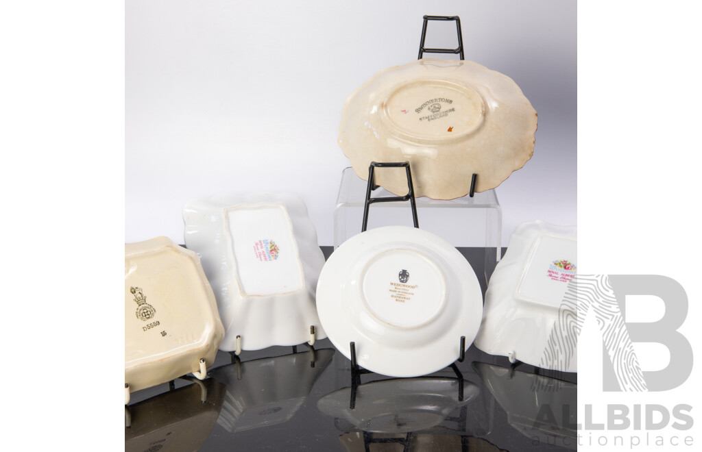 Collection Pieces Comprising Stuart Crystal Posy Vase, Two Royal Albert Winsome Dishes, Royal Doulton Pin Dish and Swinerton's Oval Bowl
