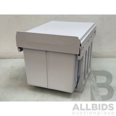 Practa 2 X 15L White Pullout Waste Bin