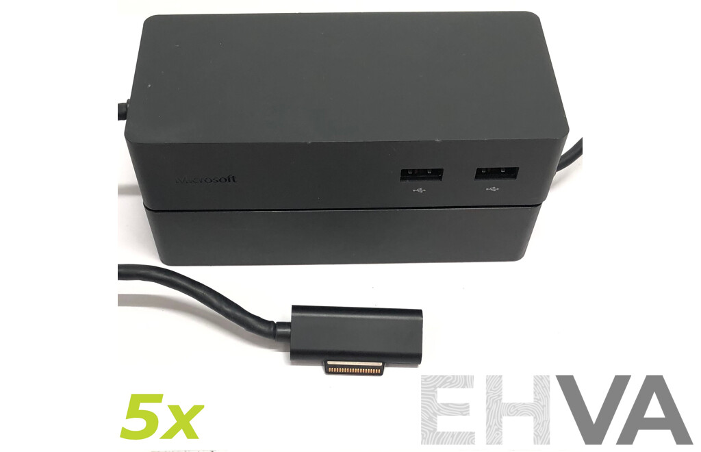 Microsoft (1661) Surface Dock w/ Power Supply - Lot of Five