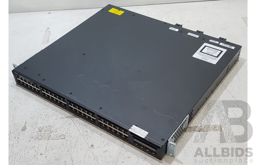 Cisco (WS-C3650-48PS-S) Catalyst 3650 48 PoE+ 4X1G 48-Port Gigabit Ethernet Switch
