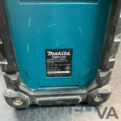 MAKITA DMR105 Digital Radio & DC1804 T Charger &2.8AH Batteries X4 - Lot of 6