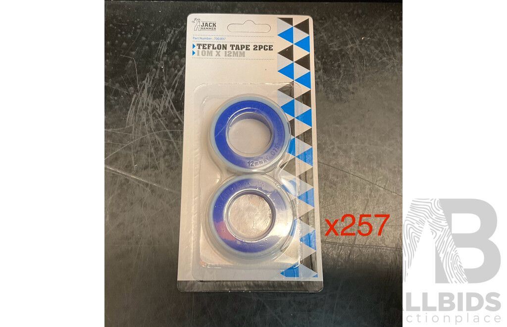 JACK HAMMER Teflon Tape 2 PCE (10mx12mm) - Total in 257 Set