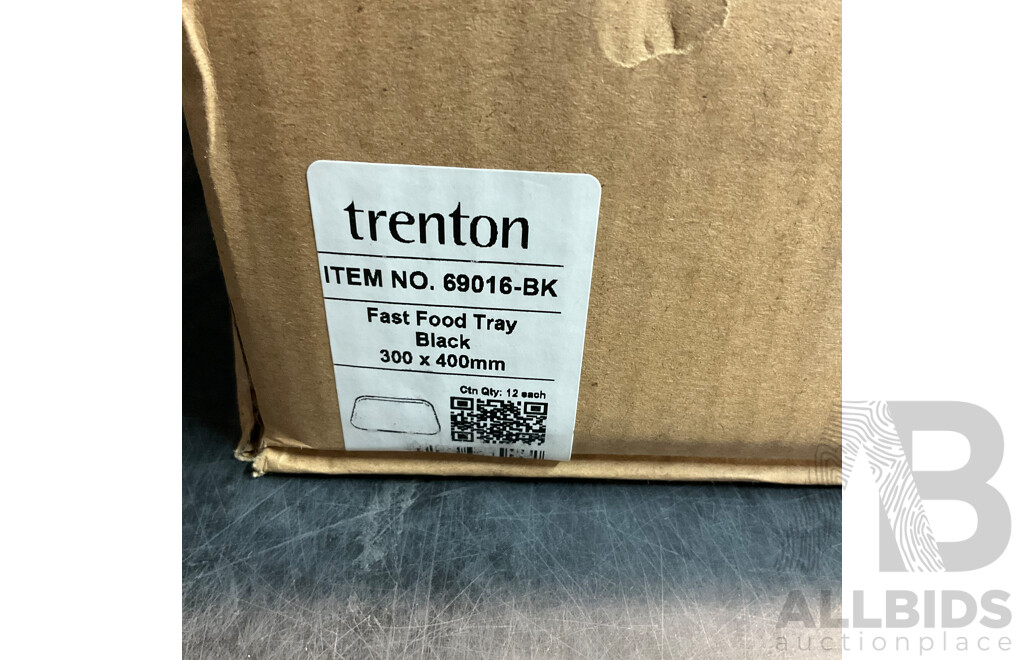 TRENTON Fast Food Tray Black (300x400mm) - Lot of 48