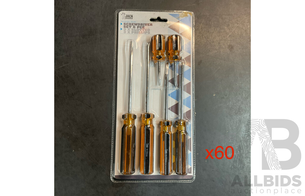 JACK HAMMER Screwdriver Set of 6 PCE - Total in 60 Set