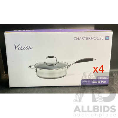 CHARTERHOUSE Vision Saute Pan 24 Cm - Lot of 4