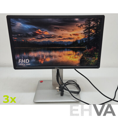 Dell (P2214Hb) 22-Inch Full HD (1080p) Widescreen LED-Backlit LCD Monitor - Lot of Three