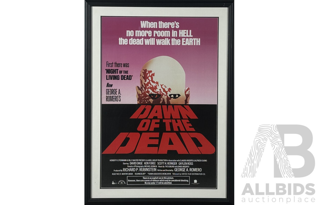 Dawn of the Dead, Quality Reproduction Colour Poster Print of the 1978 Film, 109 x 80 cm (frame)