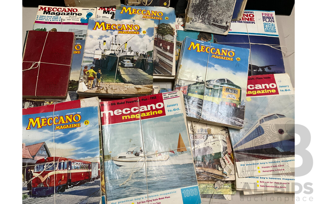 Collection of Vintage Meccano Magazines, Examples Spanning 1930 to 1970