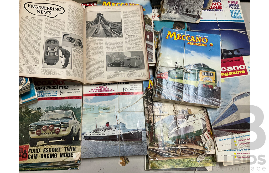 Collection of Vintage Meccano Magazines, Examples Spanning 1930 to 1970