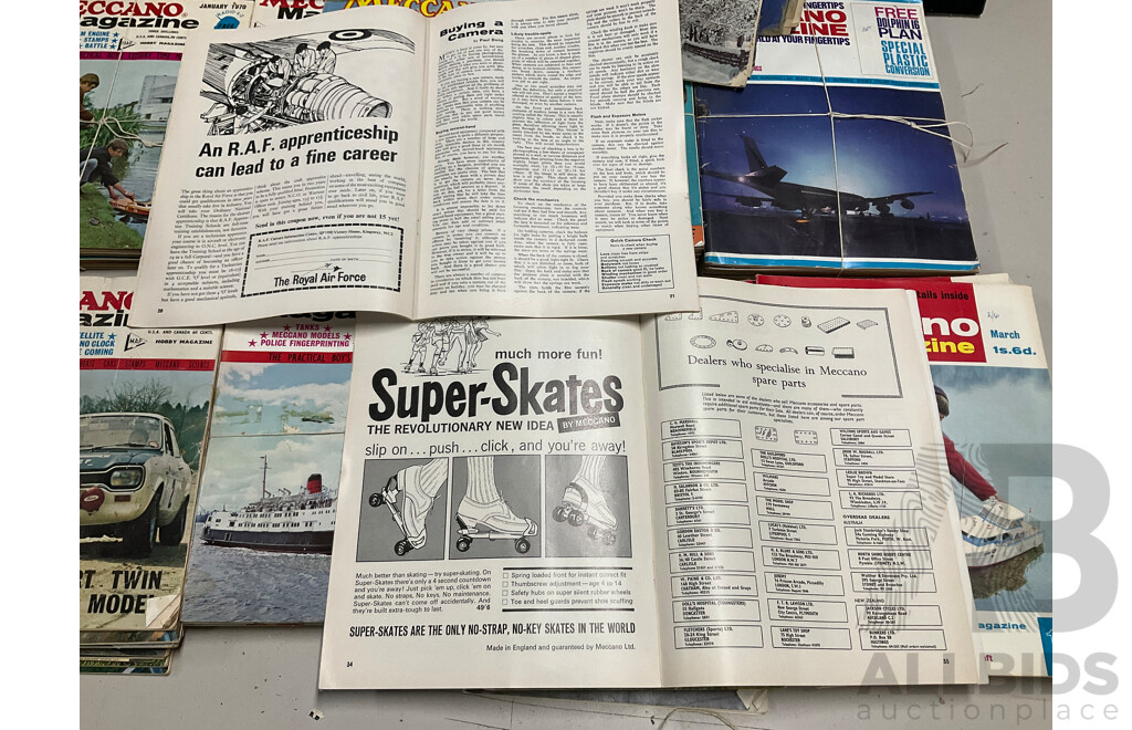 Collection of Vintage Meccano Magazines, Examples Spanning 1930 to 1970