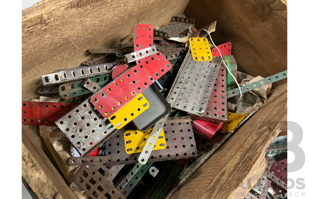 Bulk Lot of Ezy-Build Parts and Construction Books, Including Electric Motor, Wheels, Pulleys and More