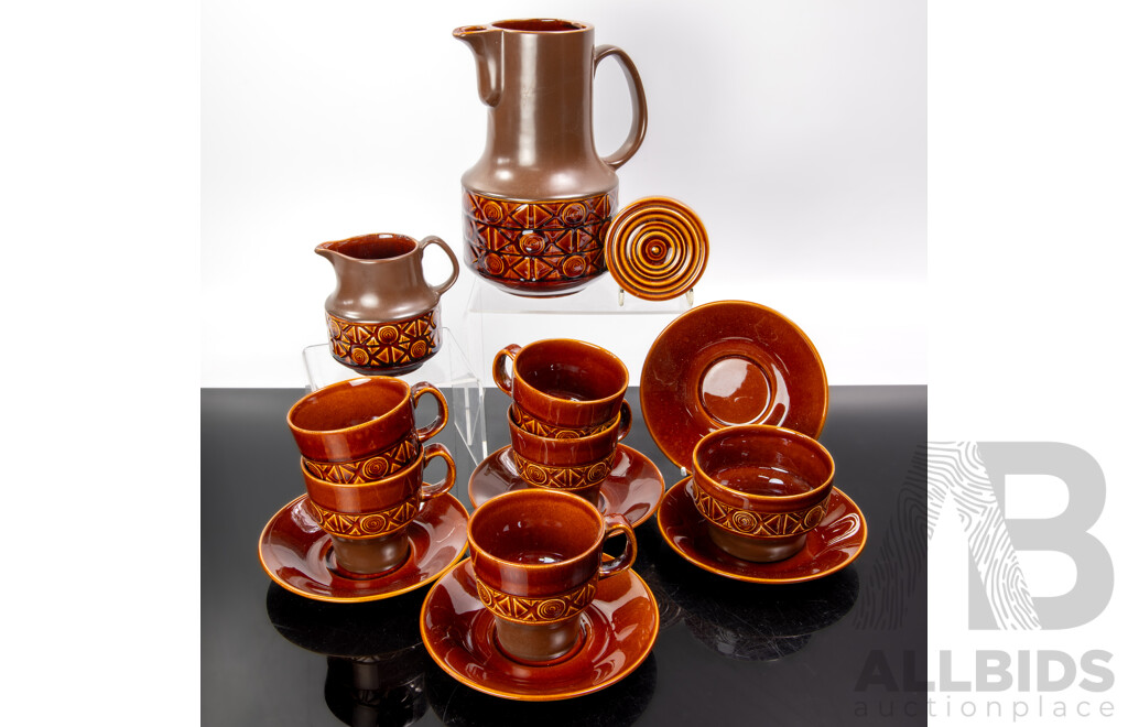 Mid Century English Beswick Pottery 14 Piece Coffee Set