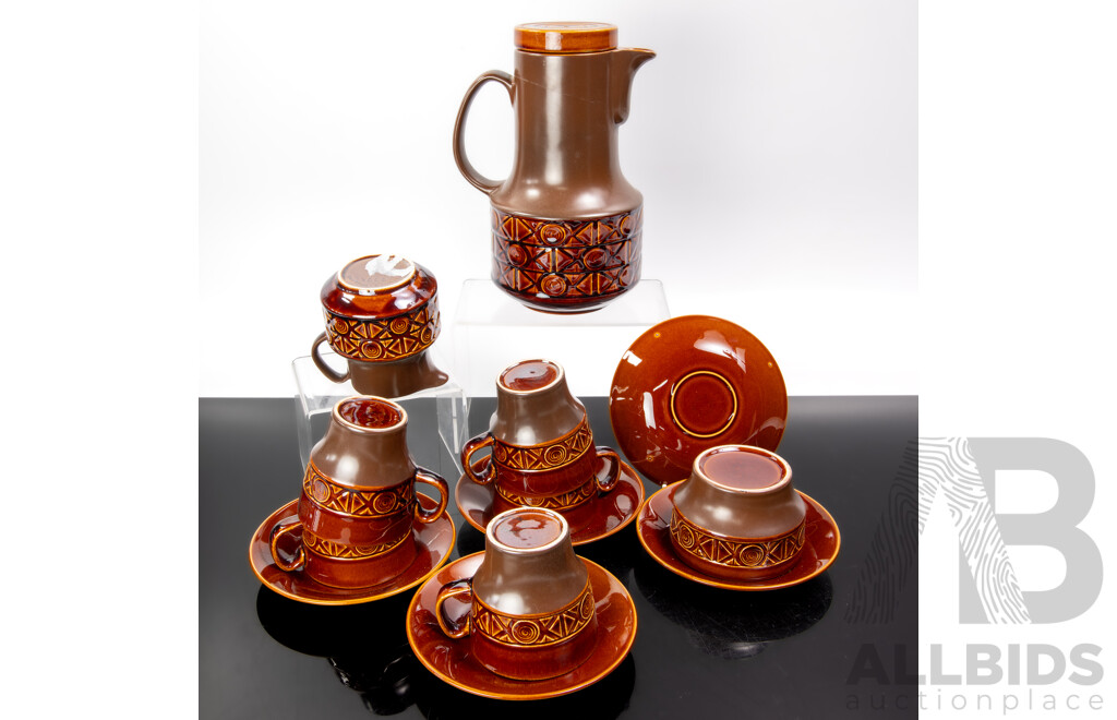 Mid Century English Beswick Pottery 14 Piece Coffee Set