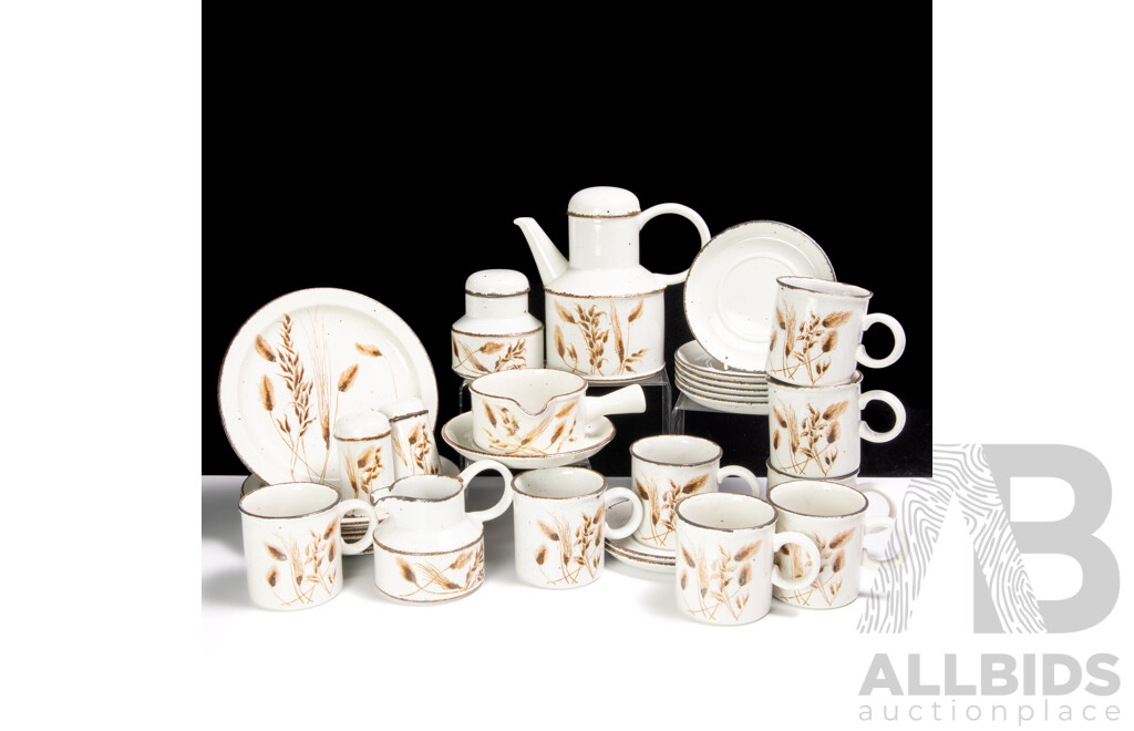 Mid Century English Midwinter 'Wild Oats' (Discontinued) 29 Piece Coffee Set