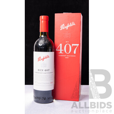 Penfolds Bin 407 Cabernet Sauvignon Vintage 2021 Presentation Box