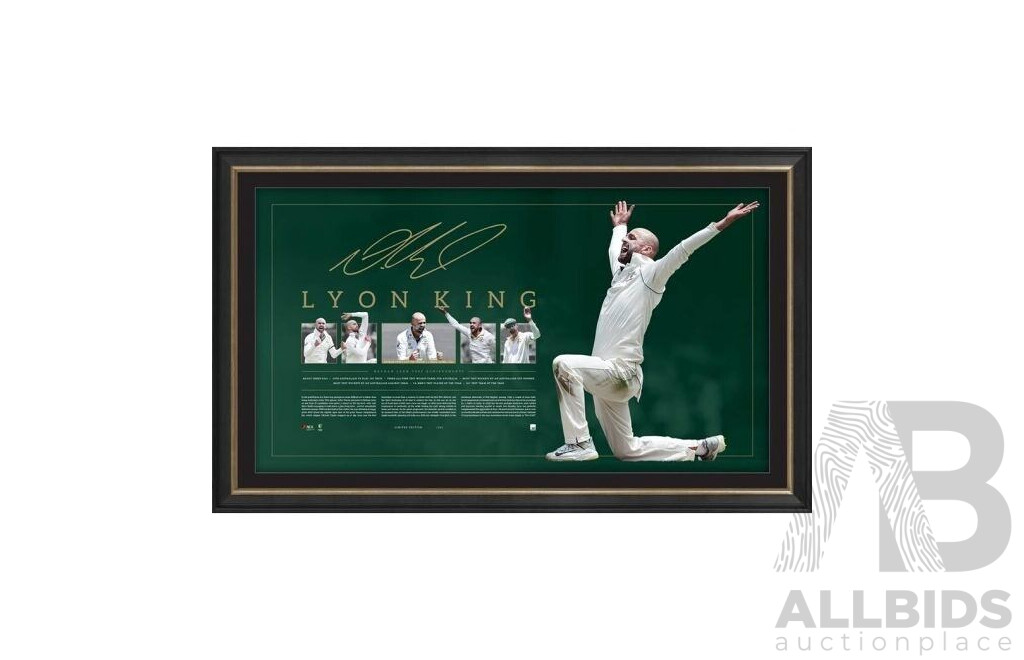 Nathan Lyon "Lyon King" Signed Limited Edition Lithograph 