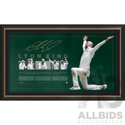 Nathan Lyon "Lyon King" Signed Limited Edition Lithograph 