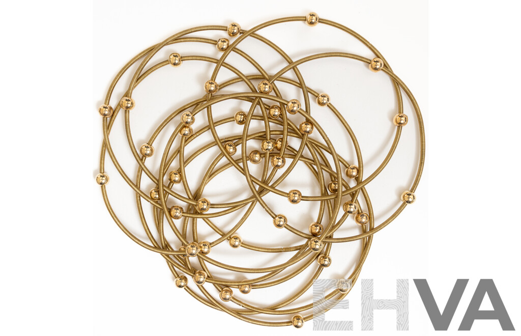 NEW - Torini Rainbow Spring Set of 12 Electroplated Piano Wire Bracelets, Stacking Style