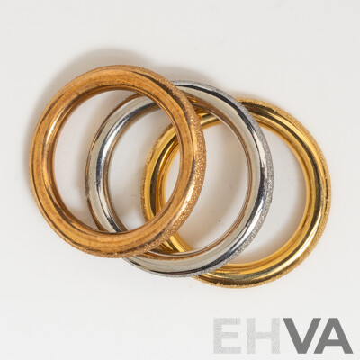 NEW - Torini Gold & Silver Tone Frosted (3) Stacking Ring Collection, Size M, with Packaging