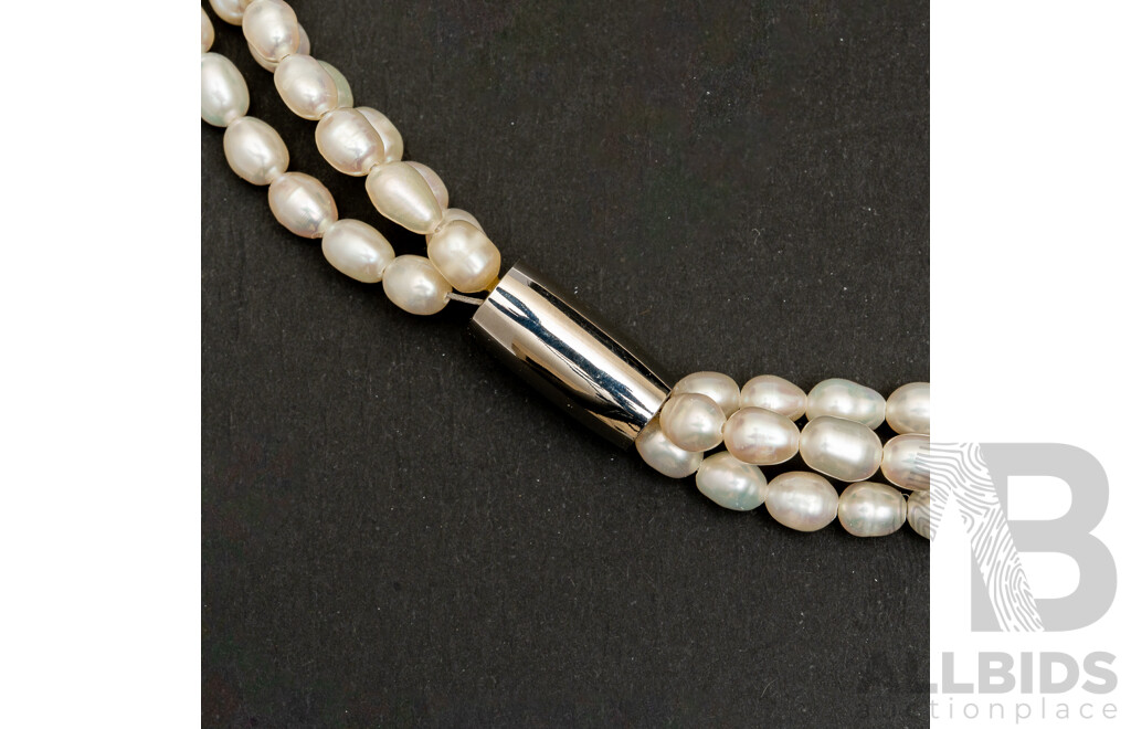 NEW - Torini Baroque Freshwater Cultured Pearl Triple Strand Necklace, Magnetic Clasp, 58cm