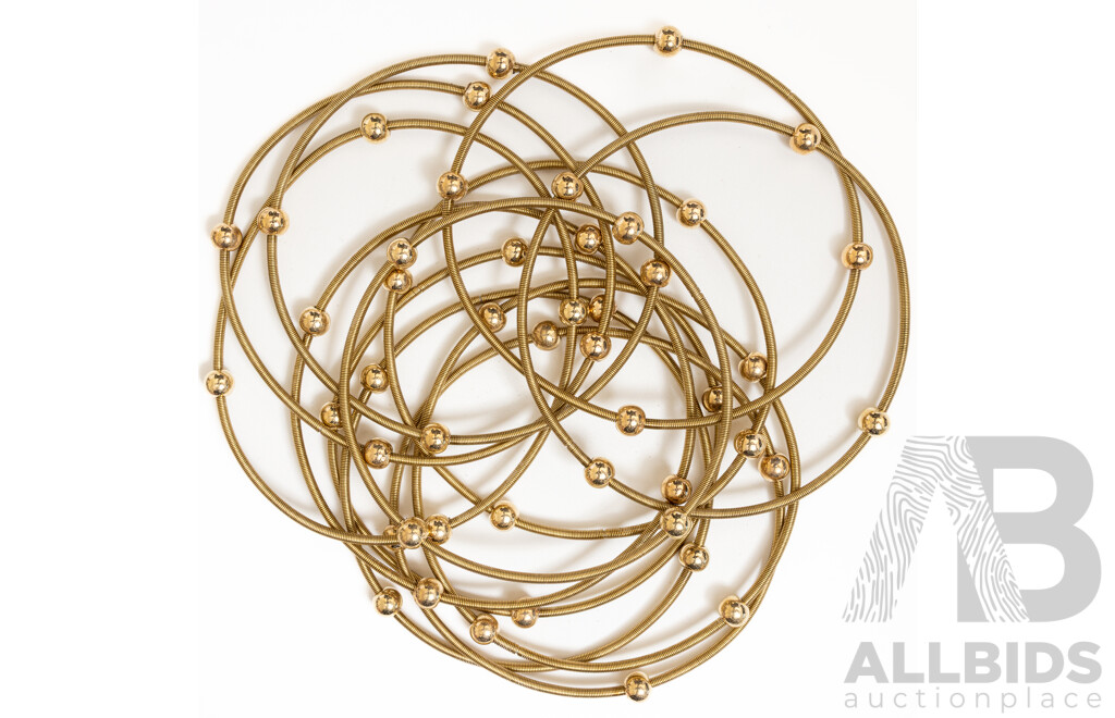 NEW - Torini Rainbow Spring Set of 12 Electroplated Piano Wire Bracelets, Stacking Style