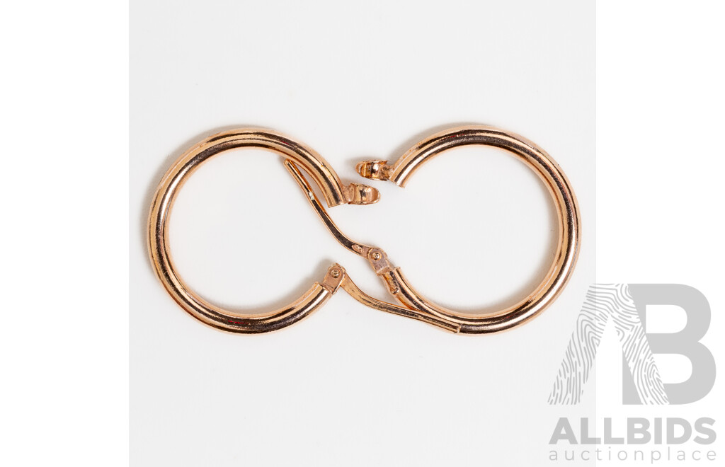 NEW - Torini Sterling Silver Rose Gold Tone Hoop Earrings, Made in Italy, 18mm, 2.39 Grams