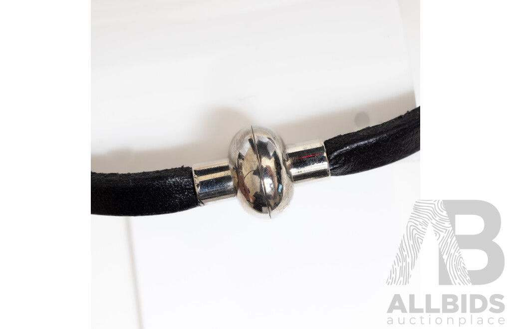 NEW - Torini Rainbow Wrap Black Leather Bracelet with Magnetic Clasp, 63mm