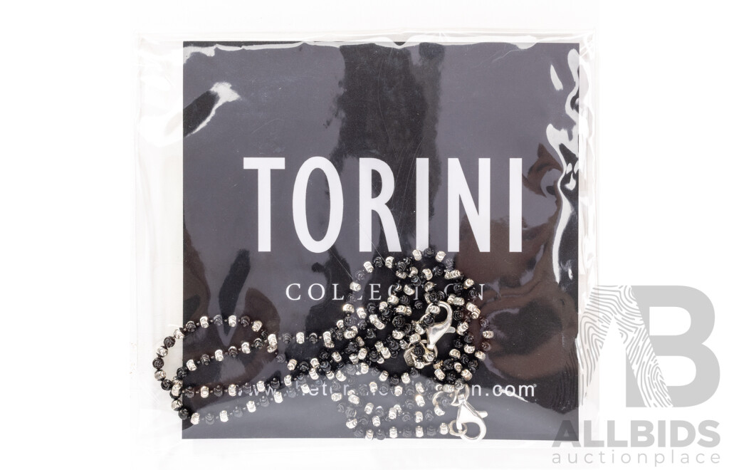 Torini Made in Italy, Quality Black Oxidised Tone Sterling Silver Ball Necklace & Bracelet Set, NEW in Packaging Ex Retail Stock, Hallmarked 925 Italy.