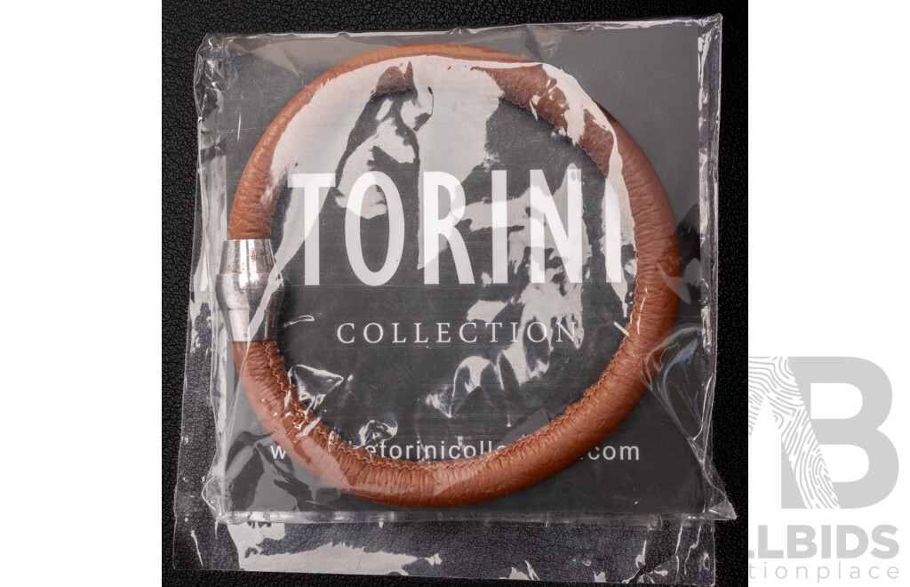 NEW - Torini Rainbow Wrap Tan Brown Leather Bracelet with Magnetic Clasp, 19.5cm