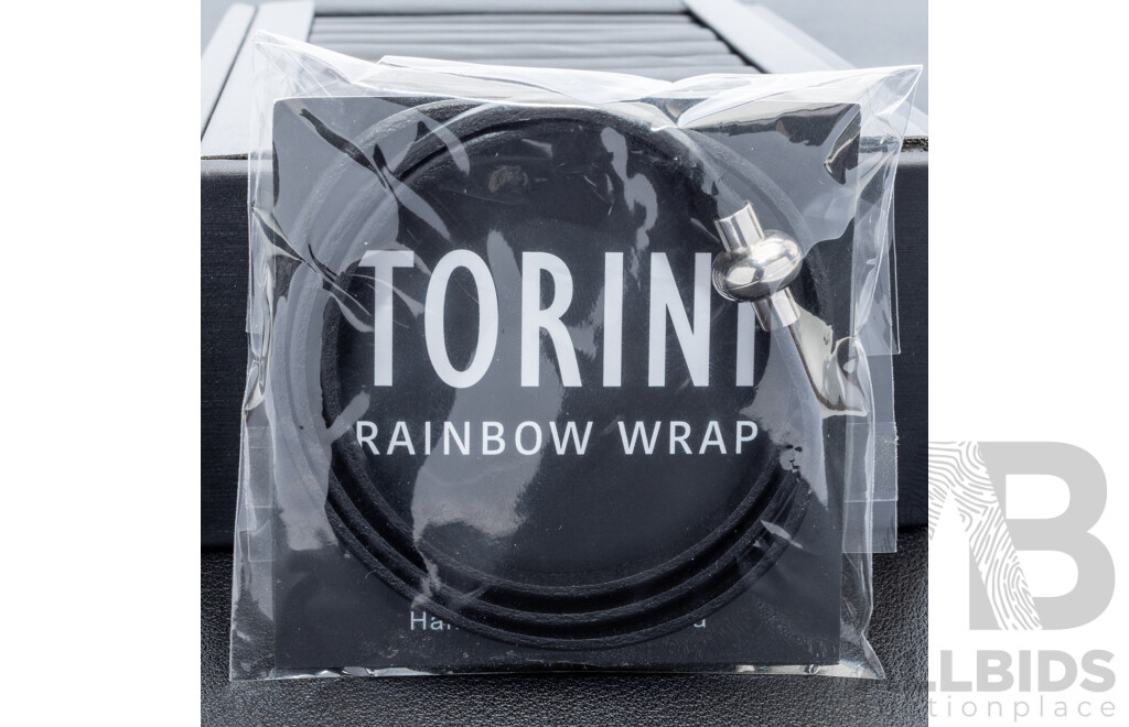 NEW - Torini Rainbow Triple Wrap Black Leather Bracelet with Magnetic Clasp