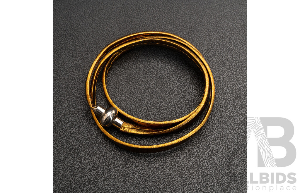 NEW - Torini Rainbow Triple Wrap gold Leather Bracelet with Magnetic Clasp