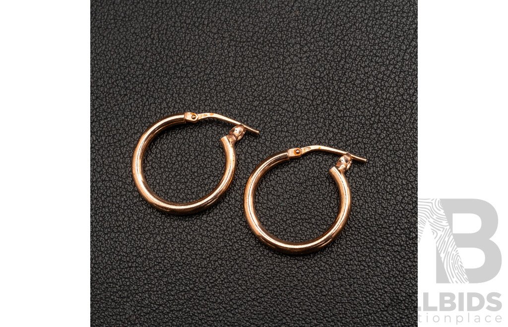 NEW - Torini Sterling Silver Rose Tone Hoop Earrings, Made in Italy, 18mm, 2.42 Grams
