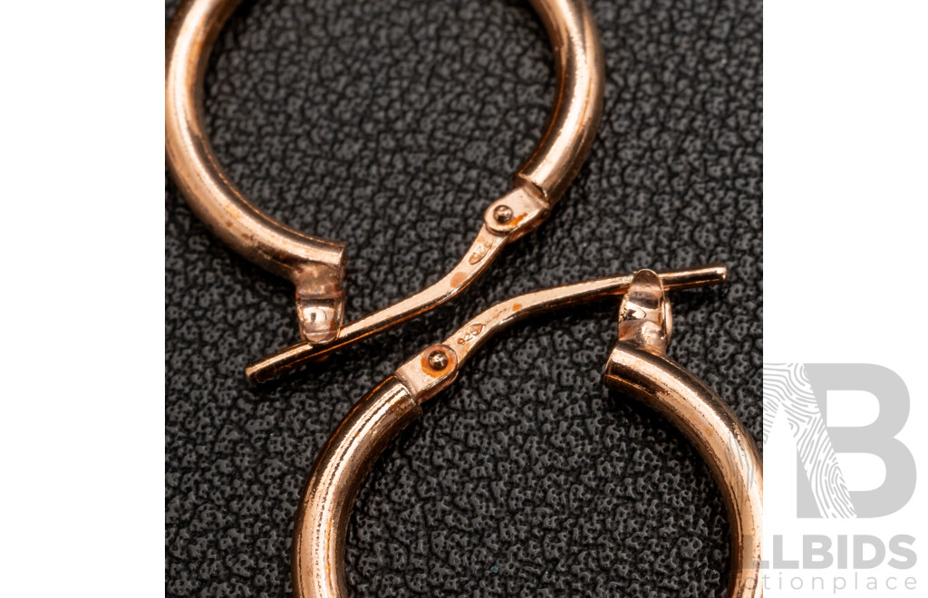 NEW - Torini Sterling Silver Rose Tone Hoop Earrings, Made in Italy, 18mm, 2.42 Grams