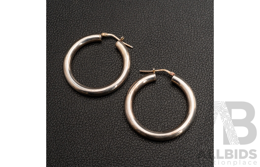 NEW - Torini Sterling Silver Tubular Hoop Earrings, Made in Italy, 33mm, 4.09 Grams