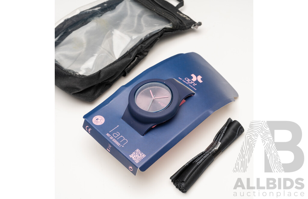NEW - AIGHT 1am Analogue 42mm Watch with Silicon Wrist Band - Navy
