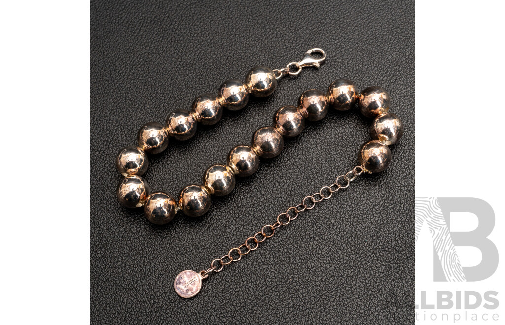 NEW - Torini Sterling Silver Ball Bracelet, Made in Italy, 20.5+5cm with Extender Chain, 12.98 Grams