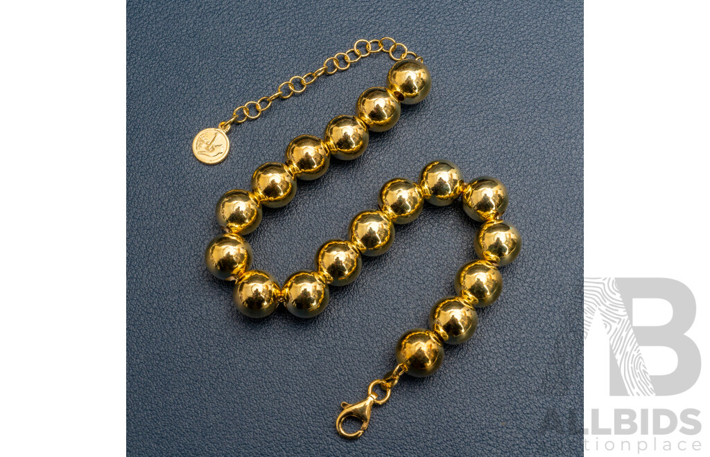 NEW - Torini Sterling Silver Yellow Ball Bracelet, Made in Italy, 20.5+5cm with Extender Chain, 13.02 Grams