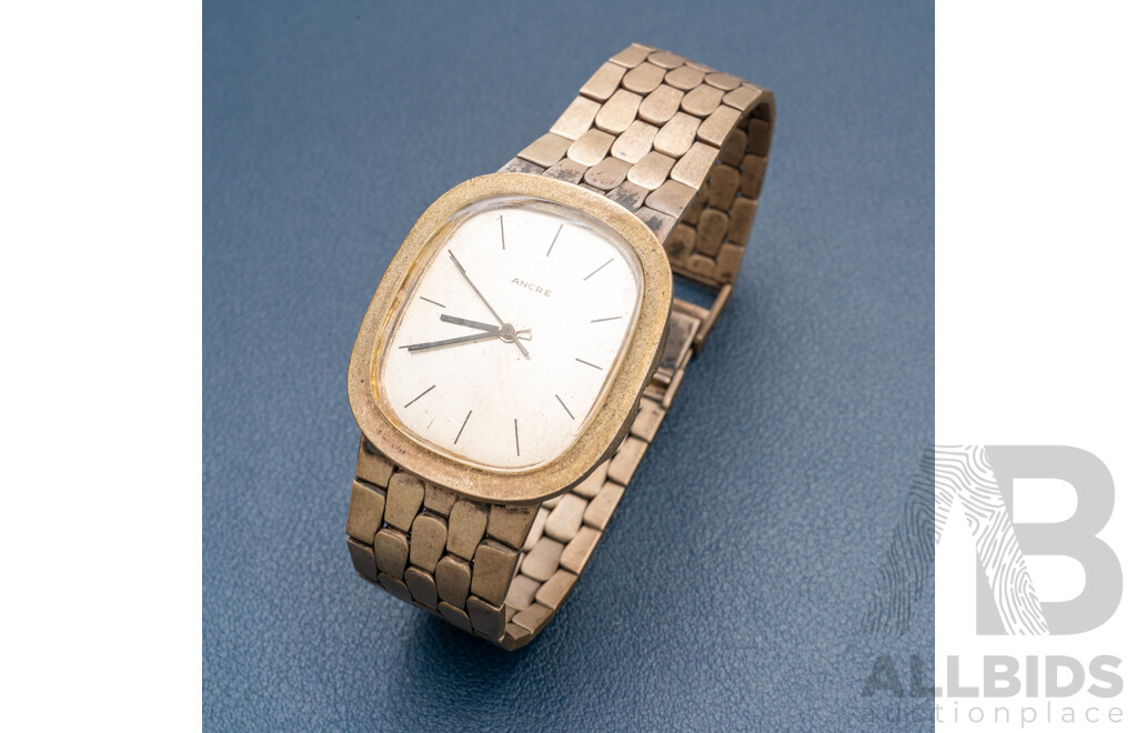 Ancre Sterling Silver (800) Vintage Watch, Missing Crown - for Restoration, 72.51 Grams