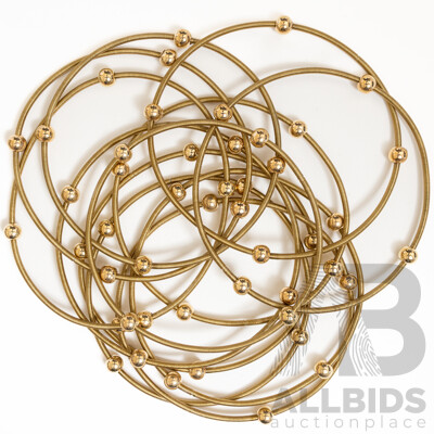NEW - Torini Rainbow Spring Set of 12 Electroplated Piano Wire Bracelets, Stacking Style