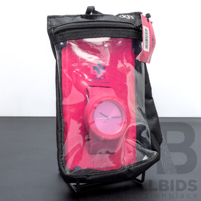 NEW - AIGHT 1am Analogue 42mm Watch with Silicon Wrist Band - Hot Pink