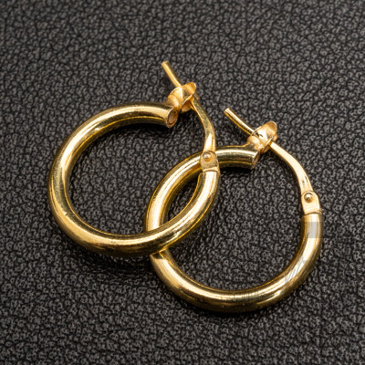 NEW - Torini Sterling Silver Gold Tone Hoop Earrings, Made in Italy, 16mm, 2.01 Grams