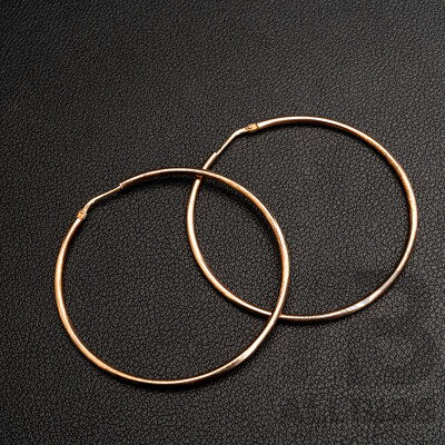 NEW - Torini Sterling Silver Rose Tone Hoop Earrings, Made in Italy, 50mm, 5.97 Grams