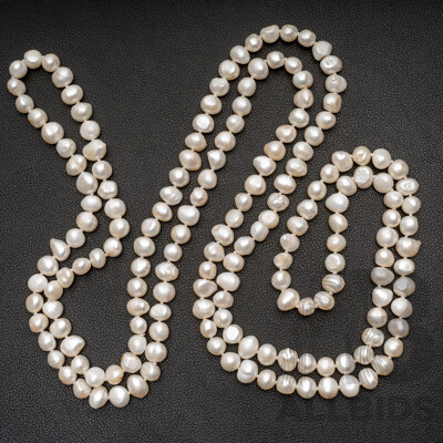Freshwater Baroque Cultured Pearl Necklace, Continuous Strand, 145cm Long