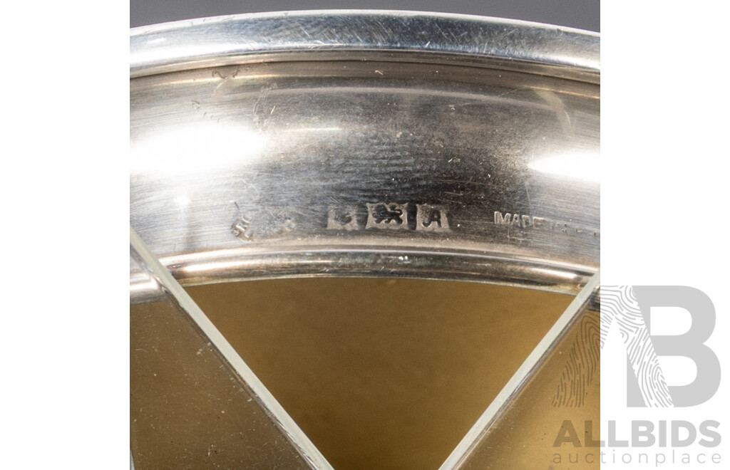 Vintage English Glass Vanity Jar with Sterling Silver Lid, Birmingham, 1950 Along with Another, London 1916