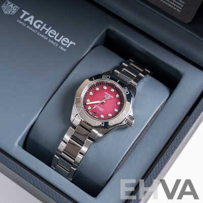 Brand New Tag Heuer 30mm Aquaracer Professional 200 Date with Mother of Pearl and Diamond Face. Model WBP2414.BA0622
