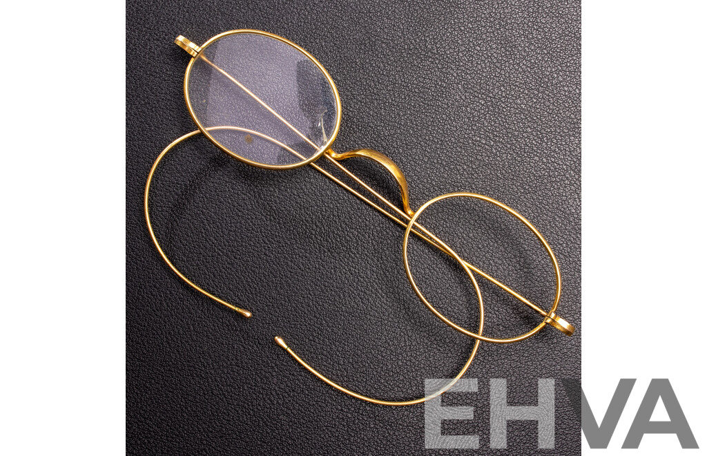 Antique 9ct Spectacle Frames, Missing One Lense, 10.33 Grams