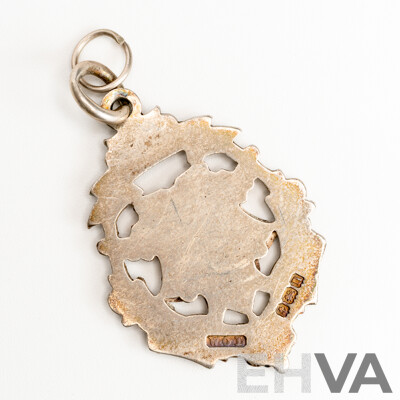Antique Sterling Silver Medal Pendant, St Johns L.H.B.C. 1914 , 38mm, 7.21 Grams