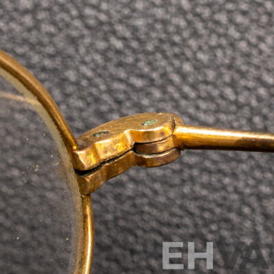 Antique 9ct Spectacle Frames, Missing One Lense, 10.33 Grams