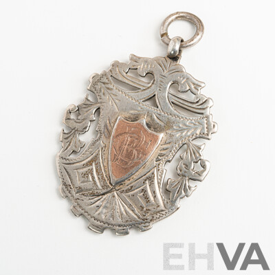 Antique Sterling Silver & Rose Medallion Pendant '10 Miles CBF', 52mm, 19.30 Grams