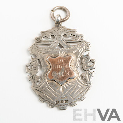 Antique Sterling Silver & Rose Medallion Pendant '10 Miles CBF', 52mm, 19.30 Grams